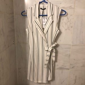Striped white and black bershka romper M